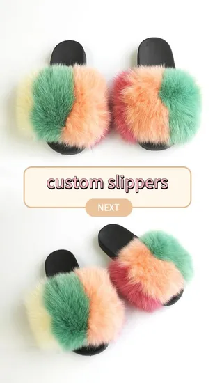 Wholesale Custom Soft Cozy Plush Fuzzy Fur Lined Open Toe Slippers Slides