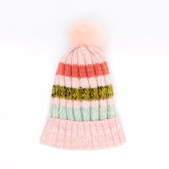 Bonés de inverno com POM POM listrados venda imperdível