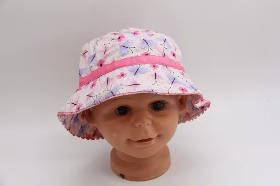 Chapéu balde para bebê de tecido de algodão infantil com estampa