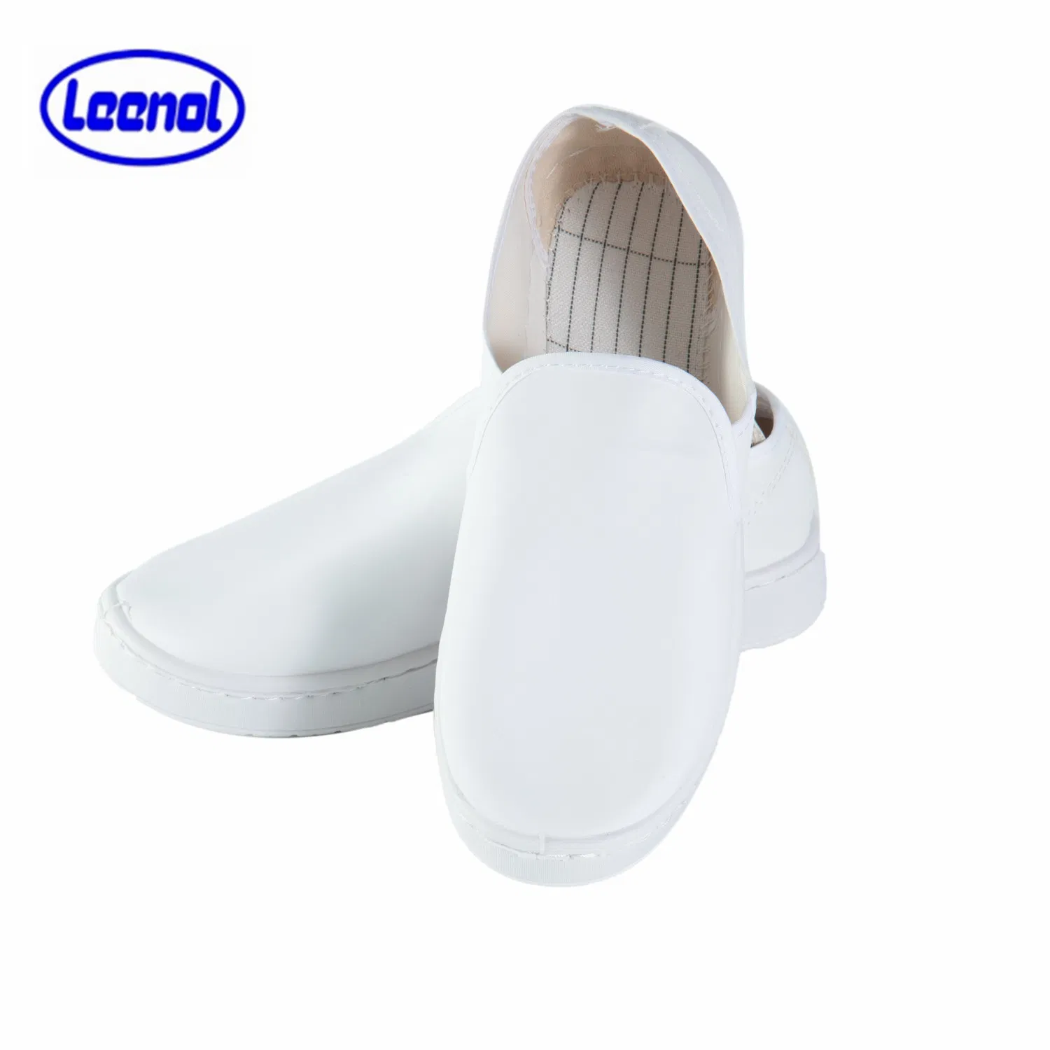 Leenol-1577104 Sola branca de PVC ESD lona antiestática superior sapatos de segurança para salas limpas