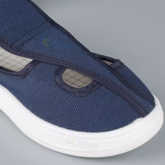 Sapatos de trabalho para sala limpa de 4 olhos antiestático ESD azul da marca Linkworld Lona Butter-Fly